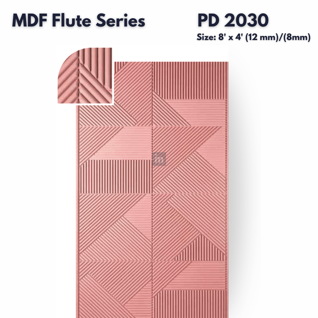 PD- 2030  - 12 MM / 8 MM HDHMR FLUTED PANEL - 3D PANEL (8 FT X 4FT ) - MDF FLUTED SERIES