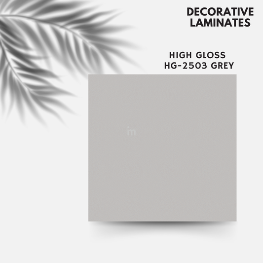 HG 2503 GREY / EUROPEAN HIGH GLOSS / PLAIN COLOR / DECORATIVE LAMINATE / THINK LUXURY  - 1MM - 8FT x 4FT