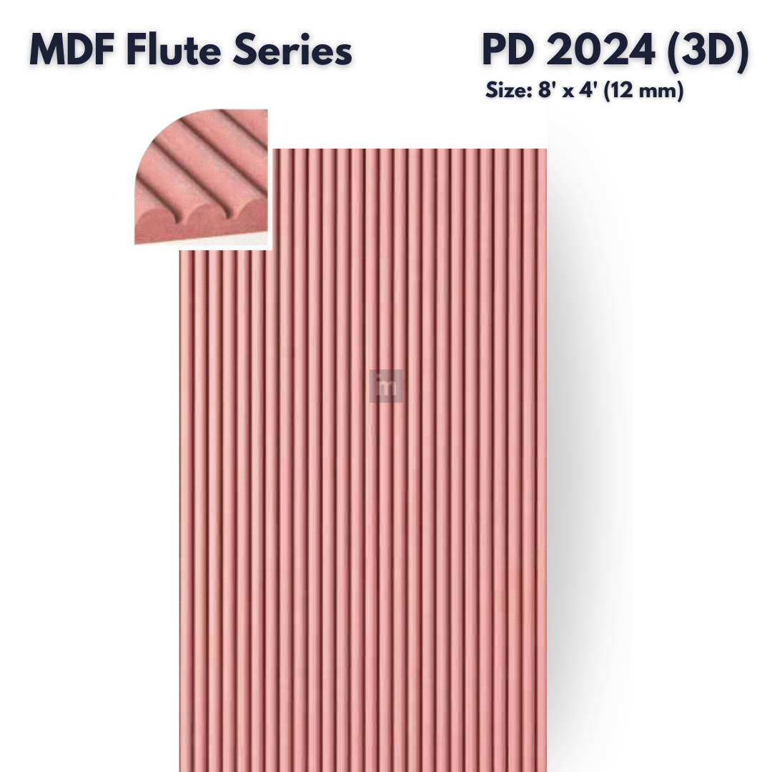 PD- 2024 (3D )  - 12 MM HDHMR FLUTED PANEL - 3D PANEL (8 FT X 4FT ) - MDF FLUTED SERIES