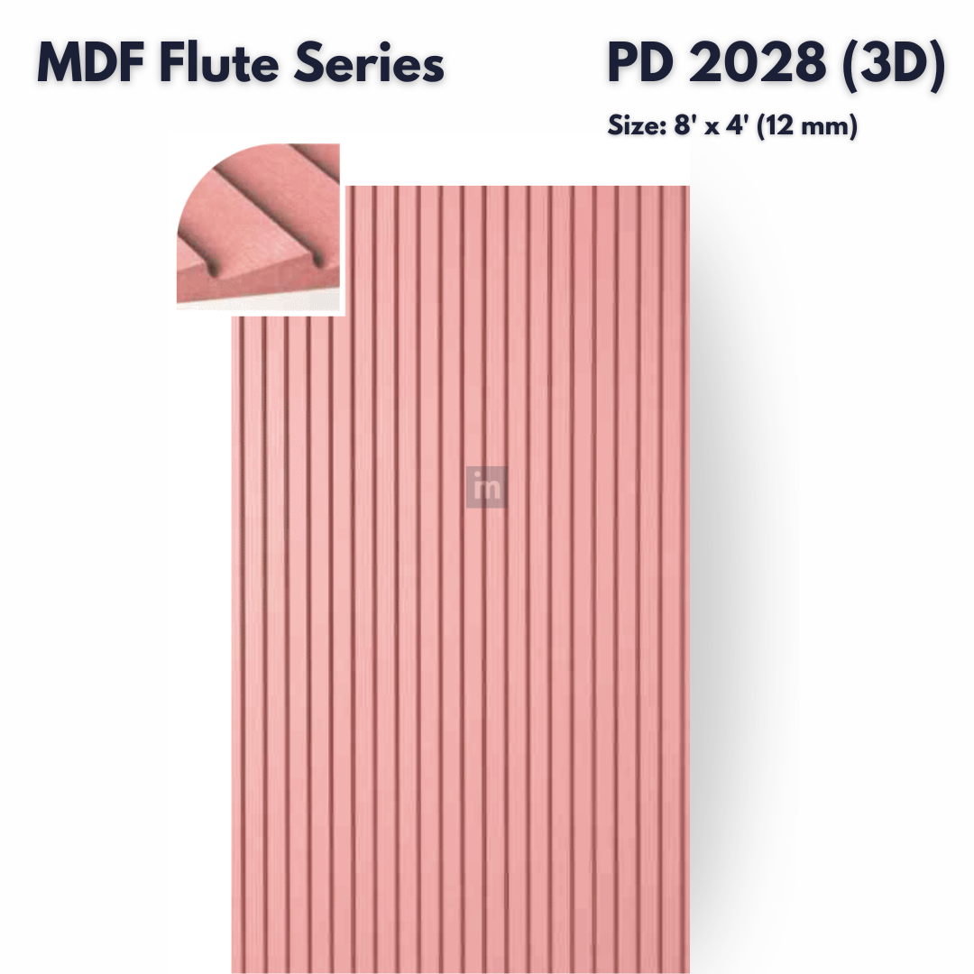 PD- 2028 (3D )  - 12 MM HDHMR FLUTED PANEL - 3D PANEL (8 FT X 4FT ) - MDF FLUTED SERIES