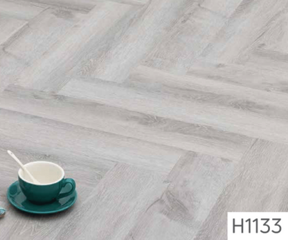 H 1133 - HERRINGBONE / DOUBLE HERRINGBONE / BASKET WEAVE / SHALLOW TEXTURE - SPC HERRINGBONE FLOORING - 625MM X 125MM X 0.3/5 + 1MM  - STUPA - SPC COLLECTION - FLOORING