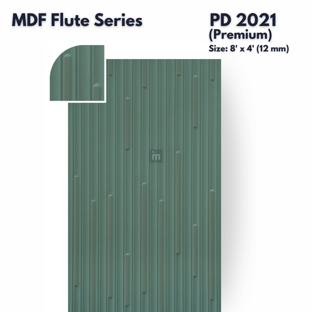 PD- 2021 - PREMIUM  - 12 MM HDHMR FLUTED PANEL - 3D PANEL (8 FT X 4FT ) - MDF FLUTED SERIES