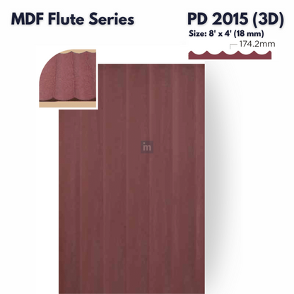 PD- 2015 ( 3D )  - 12 MM HDHMR FLUTED PANEL - 3D PANEL (8 FT X 4FT ) - MDF FLUTED SERIES