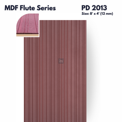 PD- 2013  - 12 MM HDHMR FLUTED PANEL - 3D PANEL (8 FT X 4FT ) - MDF FLUTED SERIES