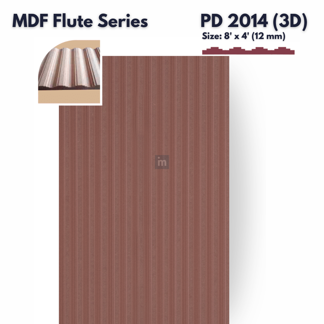 PD- 2014 ( 3D )  - 12 MM HDHMR FLUTED PANEL - 3D PANEL (8 FT X 4FT ) - MDF FLUTED SERIES