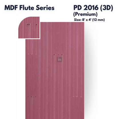 PD- 2016 ( 3D )  - 12 MM HDHMR FLUTED PANEL - 3D PANEL (8 FT X 4FT ) - MDF FLUTED SERIES