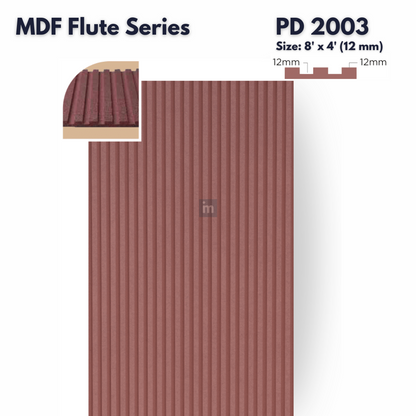 PD- 2003 - 12 MM HDHMR FLUTED PANEL - 3D PANEL (8 FT X 4FT ) - MDF FLUTED SERIES