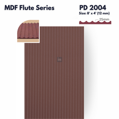 PD- 2004 - 12 MM HDHMR FLUTED PANEL - 3D PANEL (8 FT X 4FT ) - MDF FLUTED SERIES