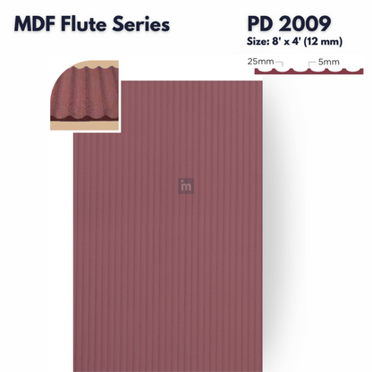 PD- 2009 - 12 MM HDHMR FLUTED PANEL - 3D PANEL (8 FT X 4FT ) - MDF FLUTED SERIES