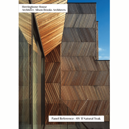 AW 11: NATURAL TEAK / ALUCLAD SIDING BOARDS / ACP BASED LOUVERS / 9 FT x 114 MM x 16 MM