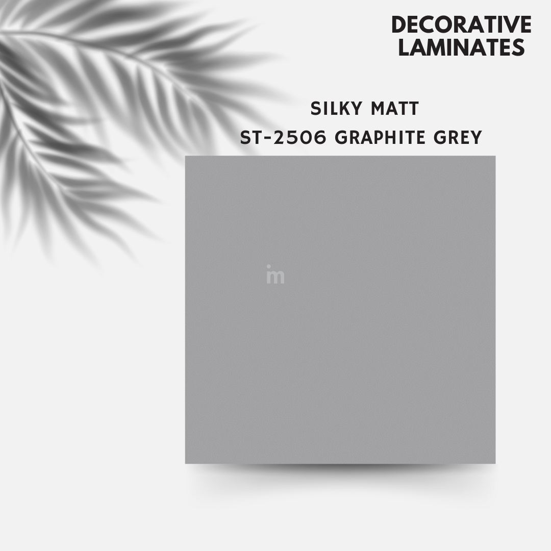 ST 2506 GRAPHITE GREY / EUROPEAN SILKY MATT / PLAIN COLOR / DECORATIVE LAMINATE / THINK LUXURY  - 1MM - 8FT x 4FT