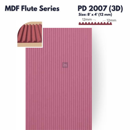 PD- 2007 - 12 MM HDHMR FLUTED PANEL - 3D PANEL (8 FT X 4FT ) - MDF FLUTED SERIES