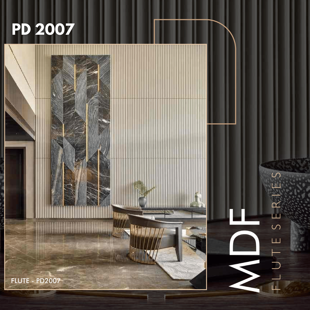 PD- 2007 - 12 MM HDHMR FLUTED PANEL - 3D PANEL (8 FT X 4FT ) - MDF FLUTED SERIES