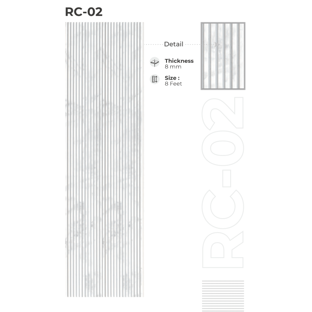 RC - 02 / CISCON LOUVERS / RICH COLLECTION/ LOUVERS / 8 FT x 5 INCH x 8MM