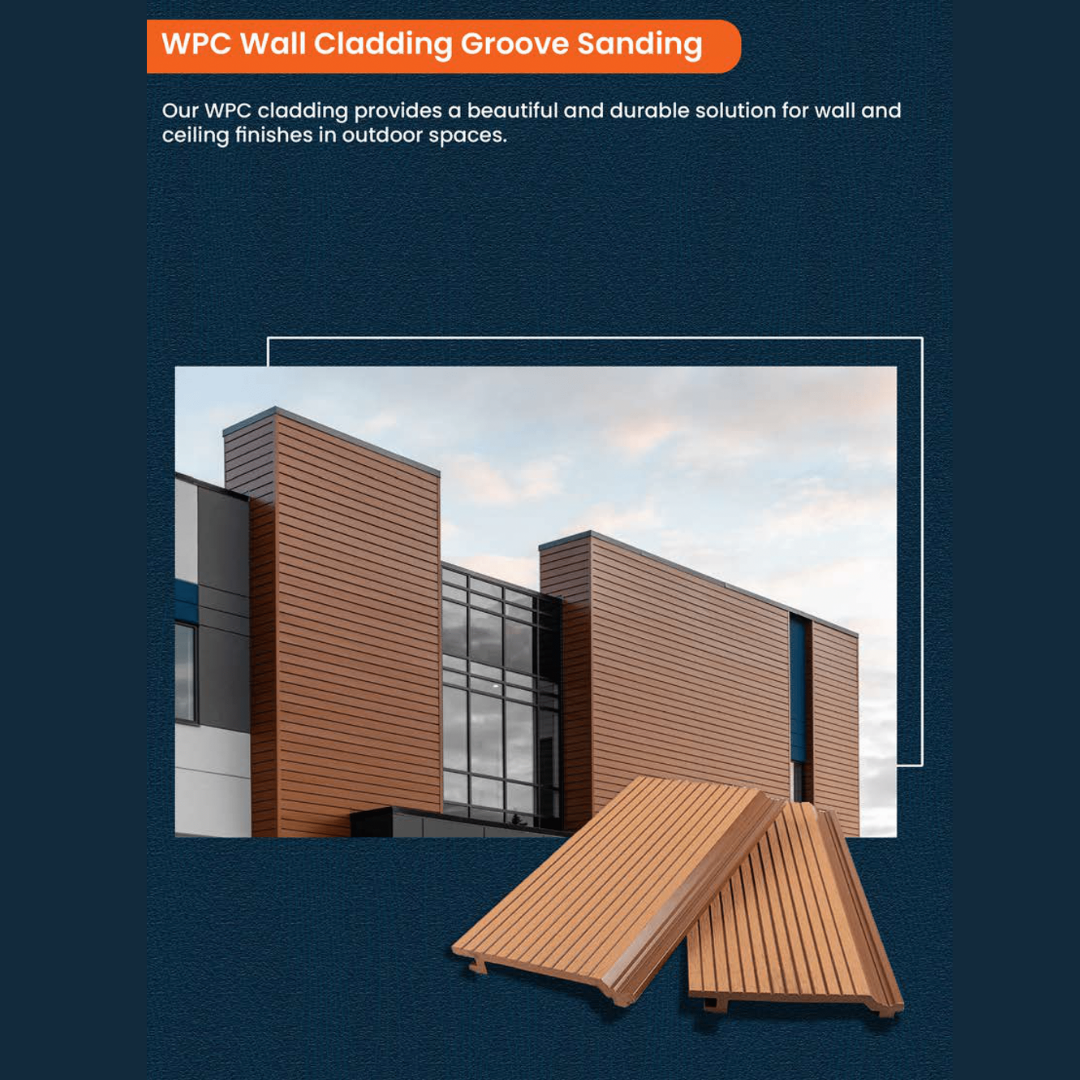 WPC Wall Cladding Groove Sanding| Colours: Teak, Walnut, Grey, Wenge | Size: 2440 x 150 x 20mm