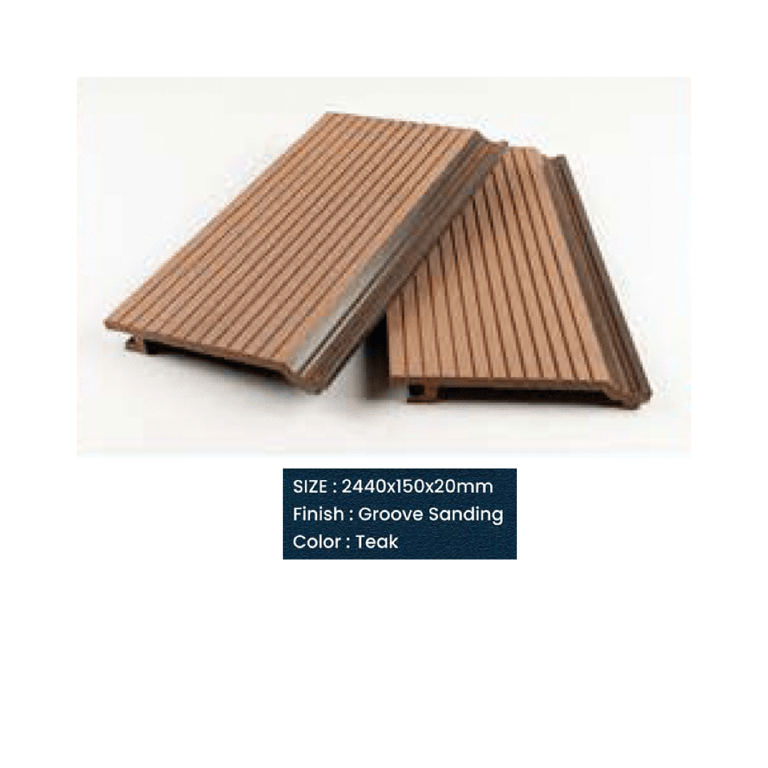 WPC Wall Cladding Groove Sanding| Colours: Teak, Walnut, Grey, Wenge | Size: 2440 x 150 x 20mm