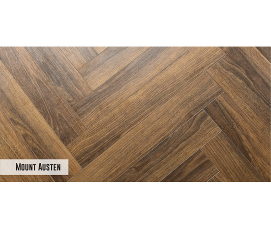 MOUNT AUSTEN - AC4 600MM X 90MM X 12 + 2MM - V GROOVE FLOORING - ELITE HERRINGBONE COLLECTION - FLOORING