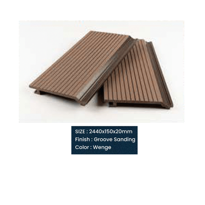 WPC Wall Cladding Groove Sanding| Colours: Teak, Walnut, Grey, Wenge | Size: 2440 x 150 x 20mm