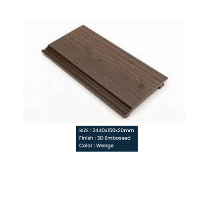 WPC Wall Cladding 3D Embossed | Colours: Teak, Walnut, Grey, Wenge | Size: 2440 x 150 x 200mm