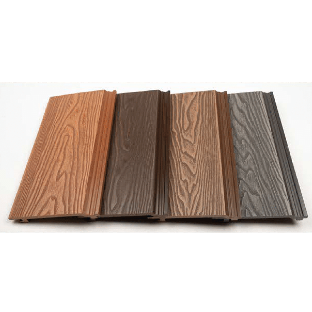 WPC Wall Cladding 3D Embossed | Colours: Teak, Walnut, Grey, Wenge | Size: 2440 x 150 x 200mm