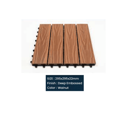 WPC Deep Embossed Floor Tiles | Colours: Teak, Walnut, Grey, Wenge | Size: 295 x 295 x 22mm