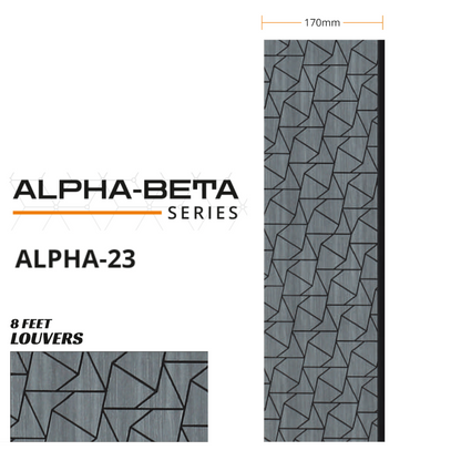 ALPHA- 23 / CISCON VOGUE COLLECTION / ALPHA-BETA SERIES / LOUVERS / 8 FT x 170MM