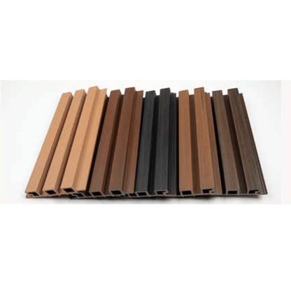 WPC Co- Extrusion Classic Panel | Finish: Brushed| Colours: Teak, Walnut, Maple, Red Wood, Black | Size: 2440 x 139 x 26mm