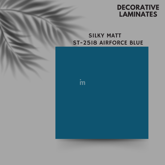 ST 2518 AIRFORCE BLUE / EUROPEAN SILKY MATT / PLAIN COLOR / DECORATIVE LAMINATE / THINK LUXURY  - 1MM - 8FT x 4FT