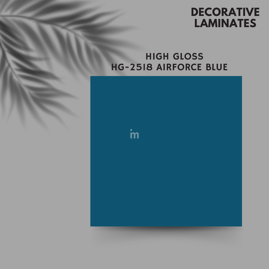 HG 2518 AIRFORCE BLUE / EUROPEAN HIGH GLOSS / PLAIN COLOR / DECORATIVE LAMINATE / THINK LUXURY  - 1MM - 8FT x 4FT