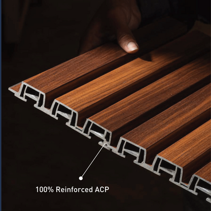 AX 8: SUPER BLACK / ALUCLAD LOUVERS / ACP BASED LOUVERS / 9 FT x 135 MM x 20 MM