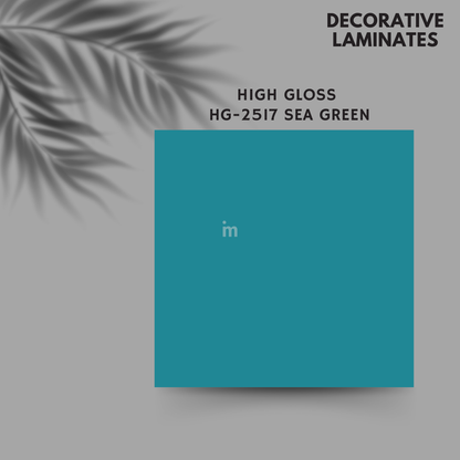 HG 2517 SEA GREEN / EUROPEAN HIGH GLOSS / PLAIN COLOR / DECORATIVE LAMINATE / THINK LUXURY  - 1MM - 8FT x 4FT