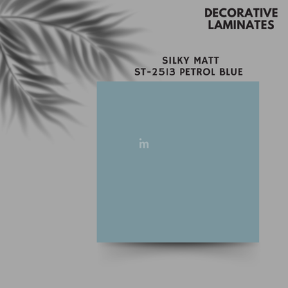 ST 2513 PETROL BLUE / EUROPEAN SILKY MATT / PLAIN COLOR / DECORATIVE LAMINATE / THINK LUXURY  - 1MM - 8FT x 4FT