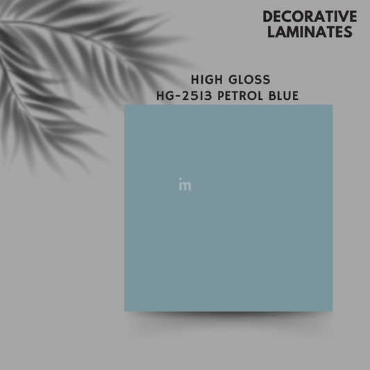 HG 2513 PETROL BLUE / EUROPEAN HIGH GLOSS / PLAIN COLOR / DECORATIVE LAMINATE / THINK LUXURY  - 1MM - 8FT x 4FT