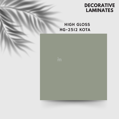 HG 2512 KOTA / EUROPEAN HIGH GLOSS / PLAIN COLOR / DECORATIVE LAMINATE / THINK LUXURY  - 1MM - 8FT x 4FT