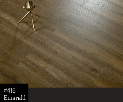 416 - EMARALD - AC5 1215MM X 240MM X 12MM -  RUSTIC ROYAL OAK COLLECTION - LAMINATE FLOORING