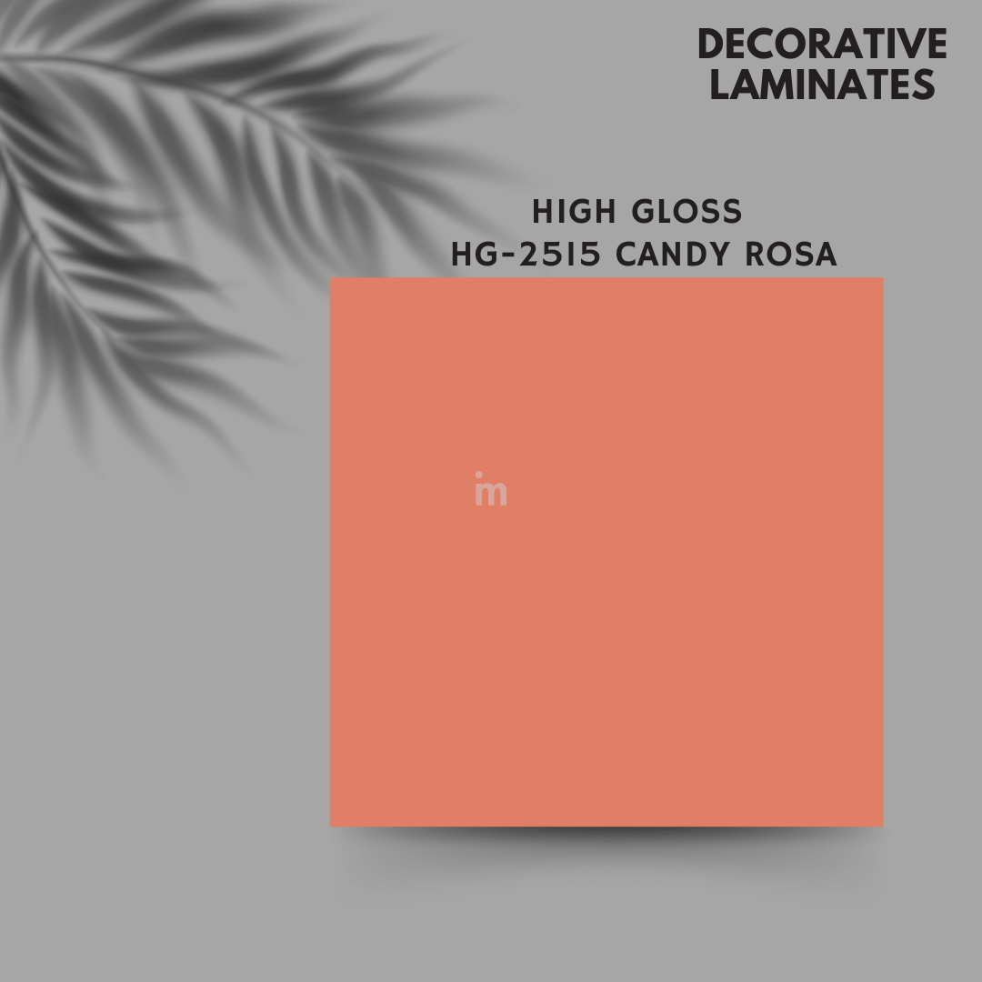 HG 2515 CANDY ROSA / EUROPEAN HIGH GLOSS / PLAIN COLOR / DECORATIVE LAMINATE / THINK LUXURY  - 1MM - 8FT x 4FT