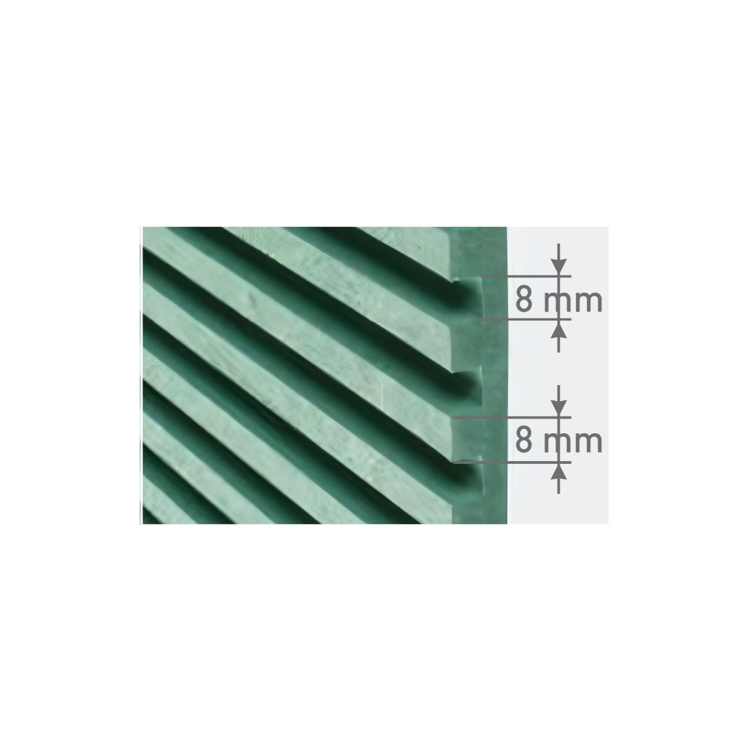 5906 / 12MM THICKNESS / 10'x4' SIZE / 26.2KG WEIGHT / HD-HMR-MDF / MDF FLUTED PANEL / GLO PANEL