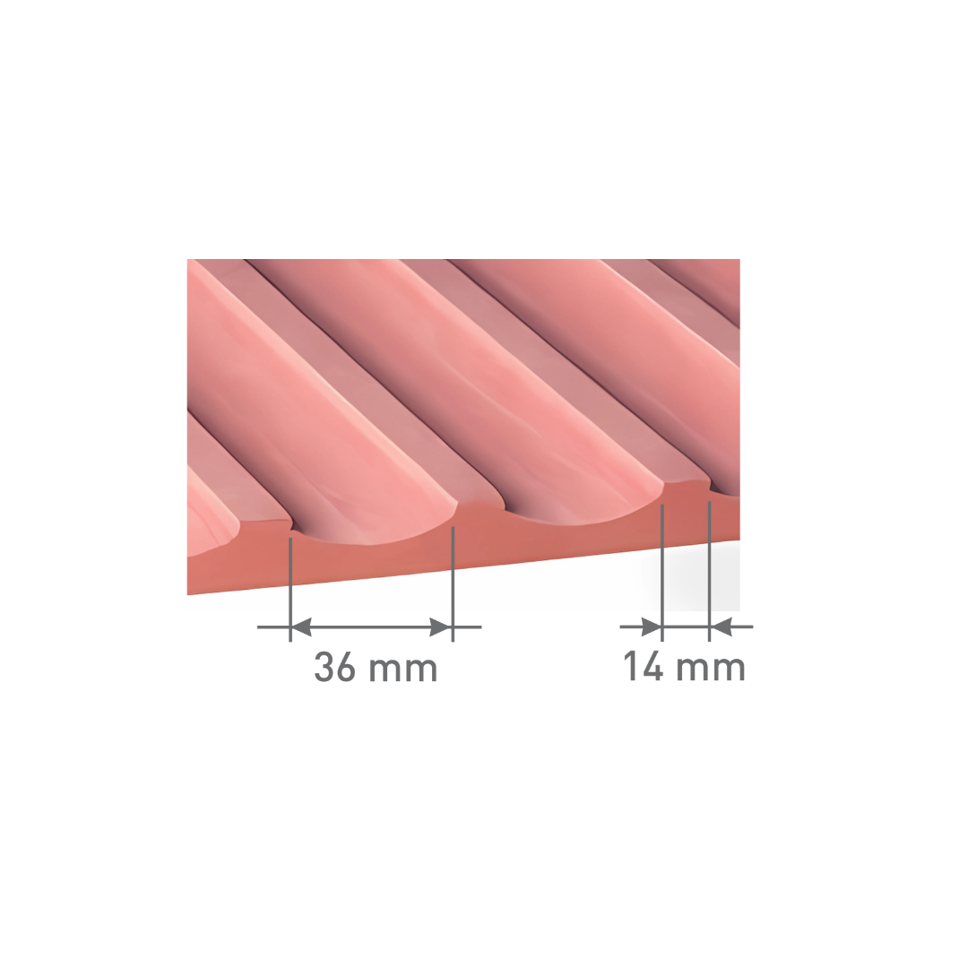 6404 / 16.5MM THICKNESS / 8'x4' SIZE / 28 KG WEIGHT / HMR PINK MDF / MDF FLUTED PANEL / GLO PANEL