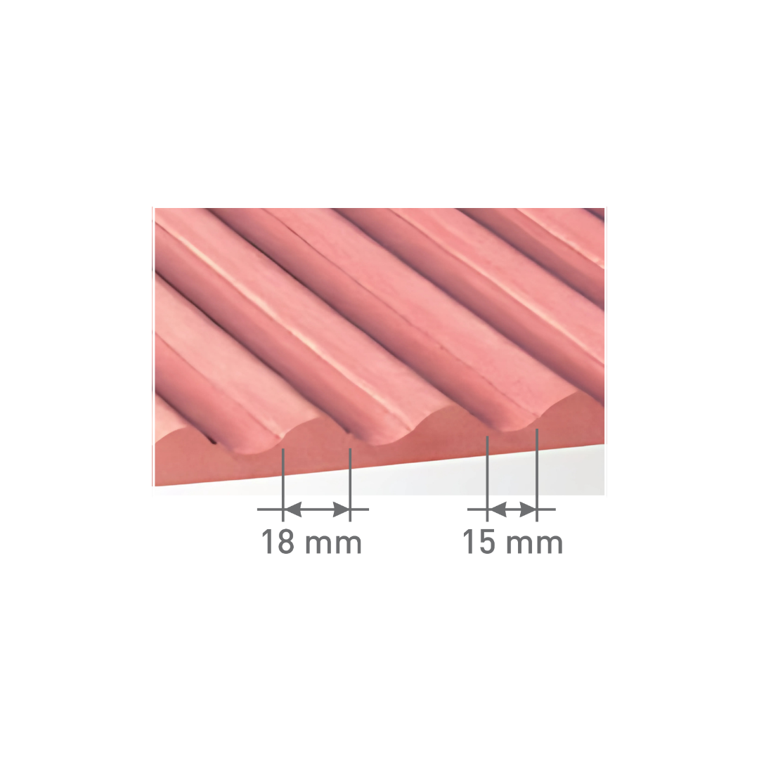 6405 / 16.5MM THICKNESS / 8'x4' SIZE / 28 KG WEIGHT / HMR PINK MDF / MDF FLUTED PANEL / GLO PANEL