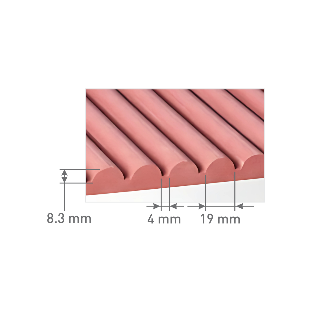 6407 / 16.5MM THICKNESS / 8'x4' SIZE / 28 KG WEIGHT / HMR PINK MDF / MDF FLUTED PANEL / GLO PANEL