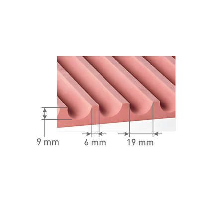 6408 / 16.5MM THICKNESS / 8'x4' SIZE / 28 KG WEIGHT / HMR PINK MDF / MDF FLUTED PANEL / GLO PANEL