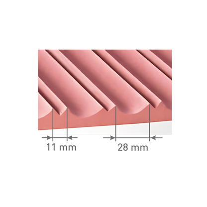 6409 / 16.5MM THICKNESS / 8'x4' SIZE / 28 KG WEIGHT / HMR PINK MDF / MDF FLUTED PANEL / GLO PANEL