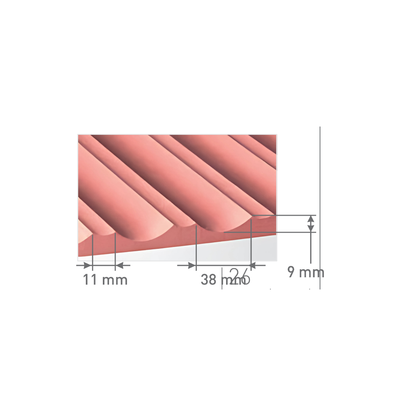 6410 / 16.5MM THICKNESS / 8'x4' SIZE / 28 KG WEIGHT / HMR PINK MDF / MDF FLUTED PANEL / GLO PANEL