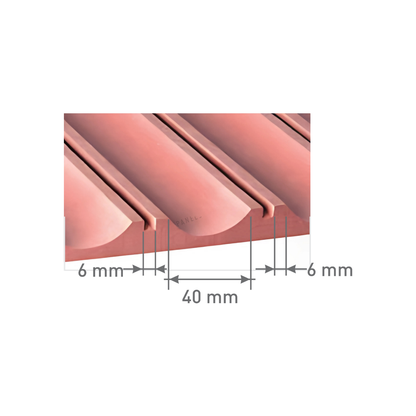6411 / 16.5MM THICKNESS / 8'x4' SIZE / 28 KG WEIGHT / HMR PINK MDF / MDF FLUTED PANEL / GLO PANEL