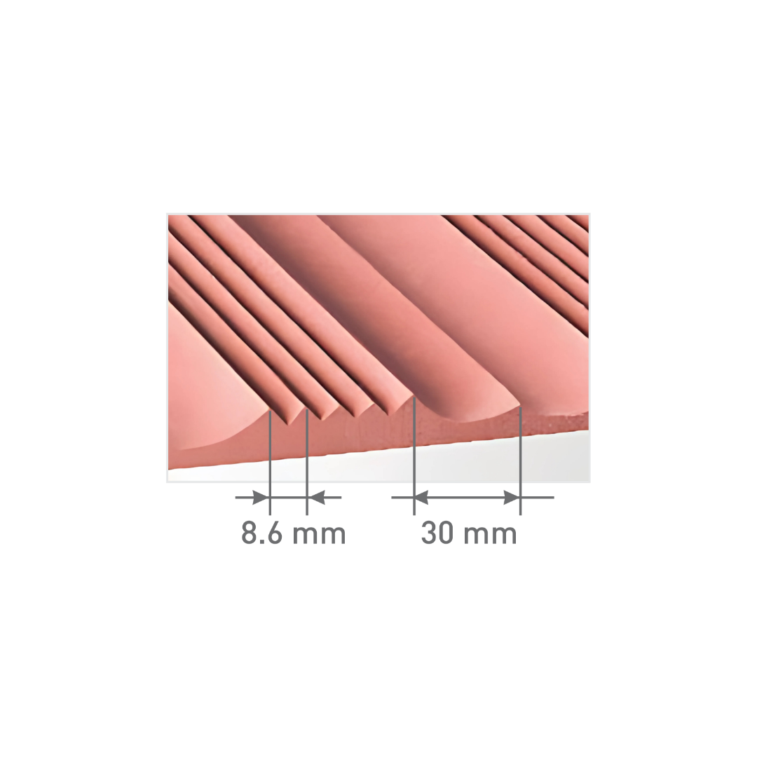 6413 / 16.5MM THICKNESS / 8'x4' SIZE / 28 KG WEIGHT / HMR PINK MDF / MDF FLUTED PANEL / GLO PANEL