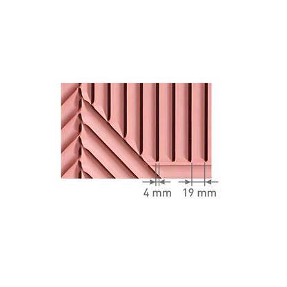 6417 / 16.5MM THICKNESS / 8'x4' SIZE / 28 KG WEIGHT / HMR PINK MDF / MDF FLUTED PANEL / GLO PANEL