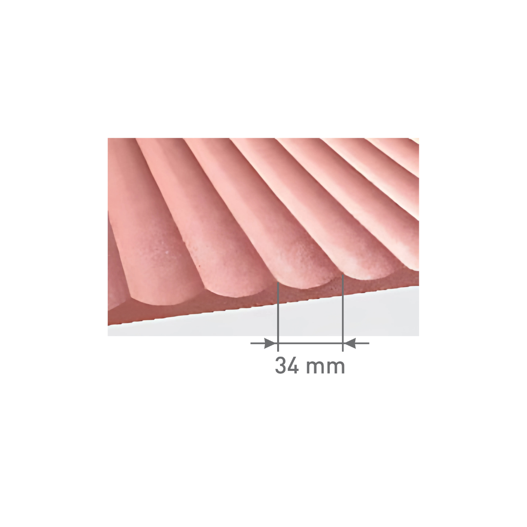 6420 / 16.5MM THICKNESS / 8'x4' SIZE / 28 KG WEIGHT / HMR PINK MDF / MDF FLUTED PANEL / GLO PANEL
