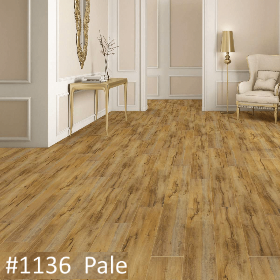 1136 - PALE - AC5 1216MM X 197MM X 8MM - ROBUST COLLECTION - LAMINATE WOODEN  FLOORING