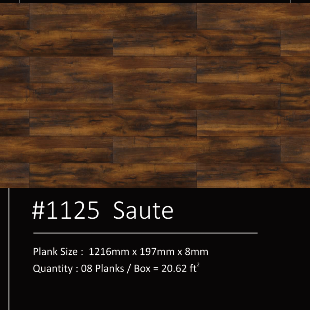 1125 - SAUTE - AC5 1216MM X 197MM X 8MM - ROBUST COLLECTION - LAMINATE WOODEN  FLOORING