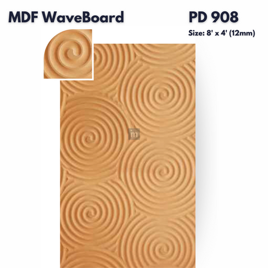 PD- 908 - HDHMR MDF PANEL -  ( 12 MM - 8 FT X 4FT ) - MDF WAVE BOARD